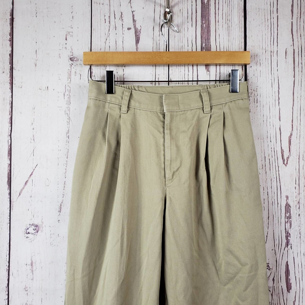 Mills Uniform Pants Girls Size 16R Pleat Front Straight Cotton Beige